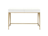 Lightmane White High Gloss & Gold Finish Vanity Desk Model AC00900 By ACME Furniture